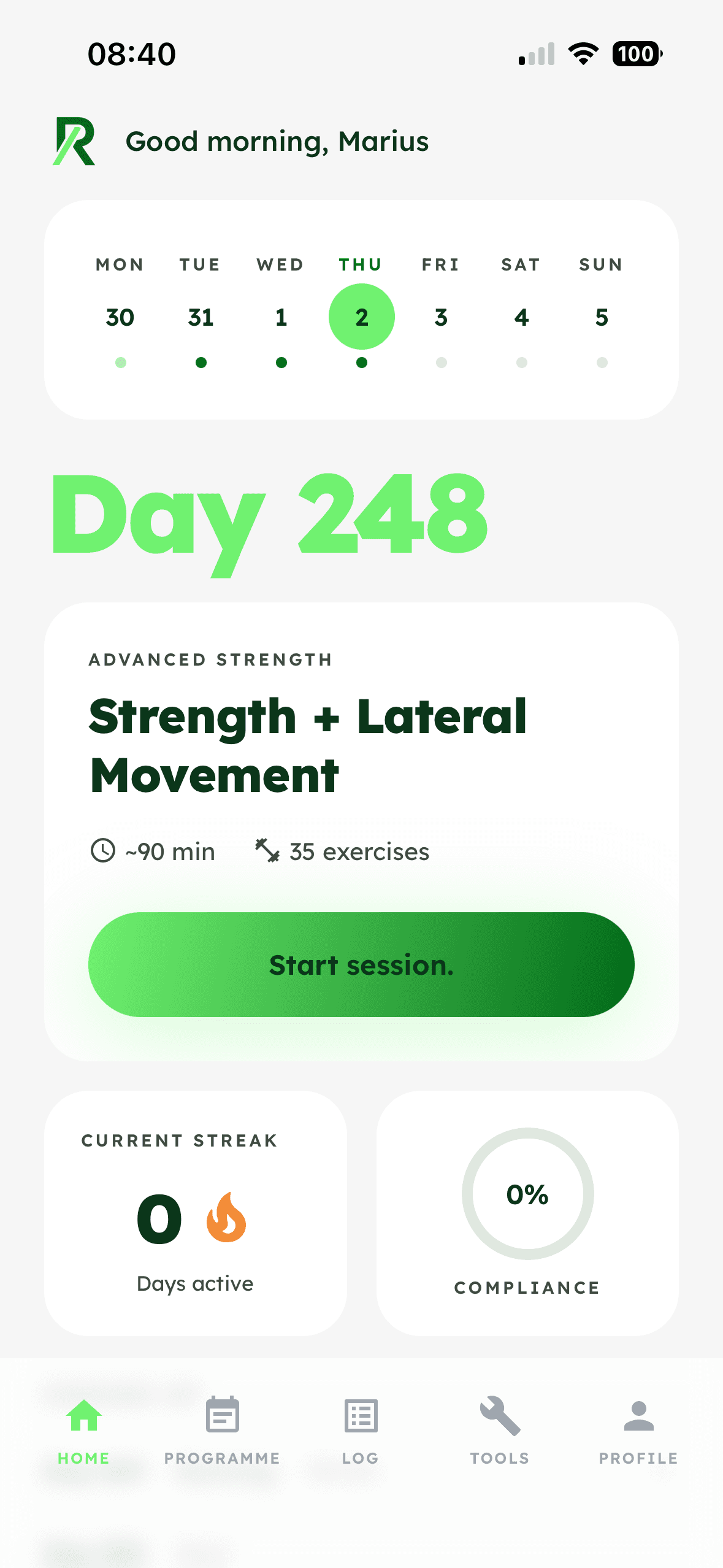 Screenshot: Assessment Screen